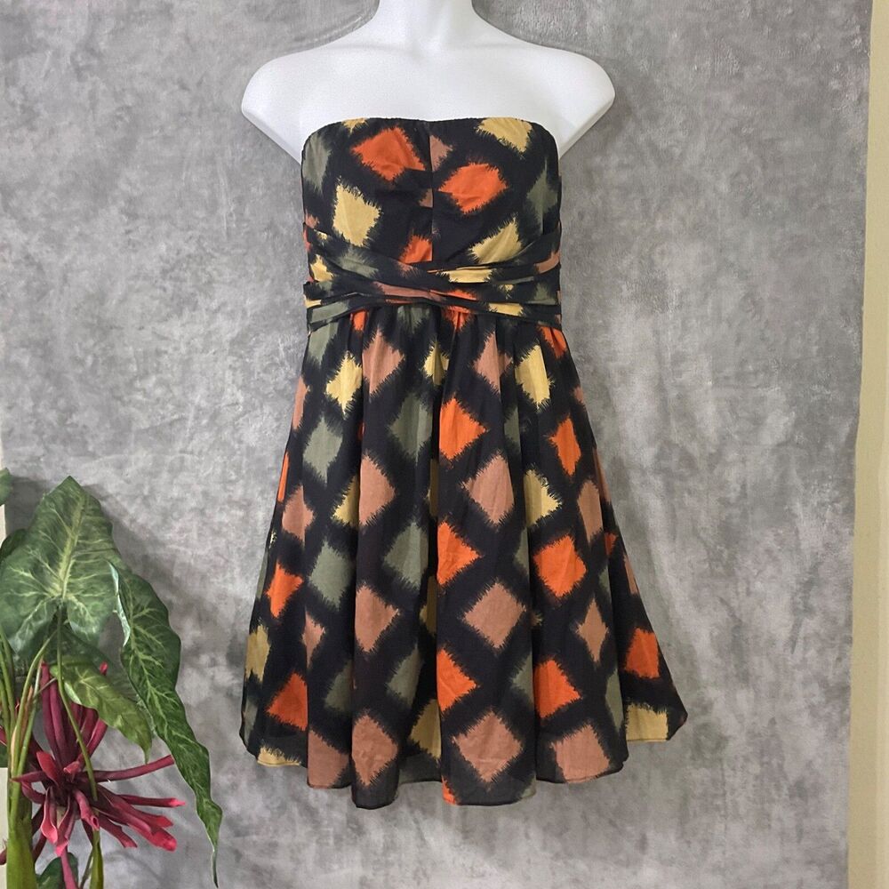 The Limited Women Dress Fit Flare Dress women’s 14 Artsy Geo abstract Sleeveless